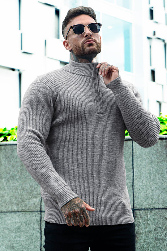 Men's Casual Sweater - Half Turtleneck