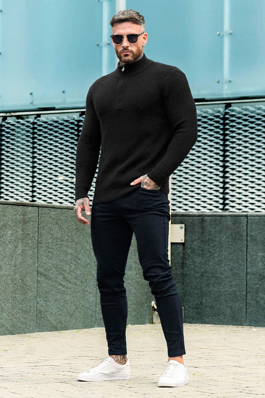 Men's Casual Sweater - Half Turtleneck