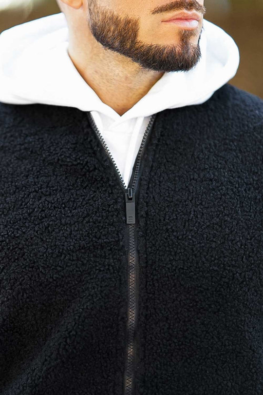 Men's Black Lambswool Coat