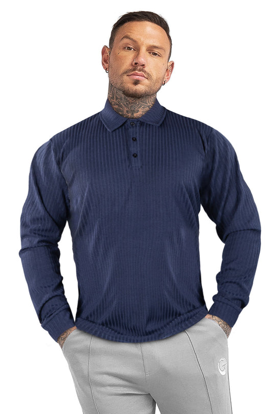 Men's Long Sleeve Polo Shirt - Slim Fit