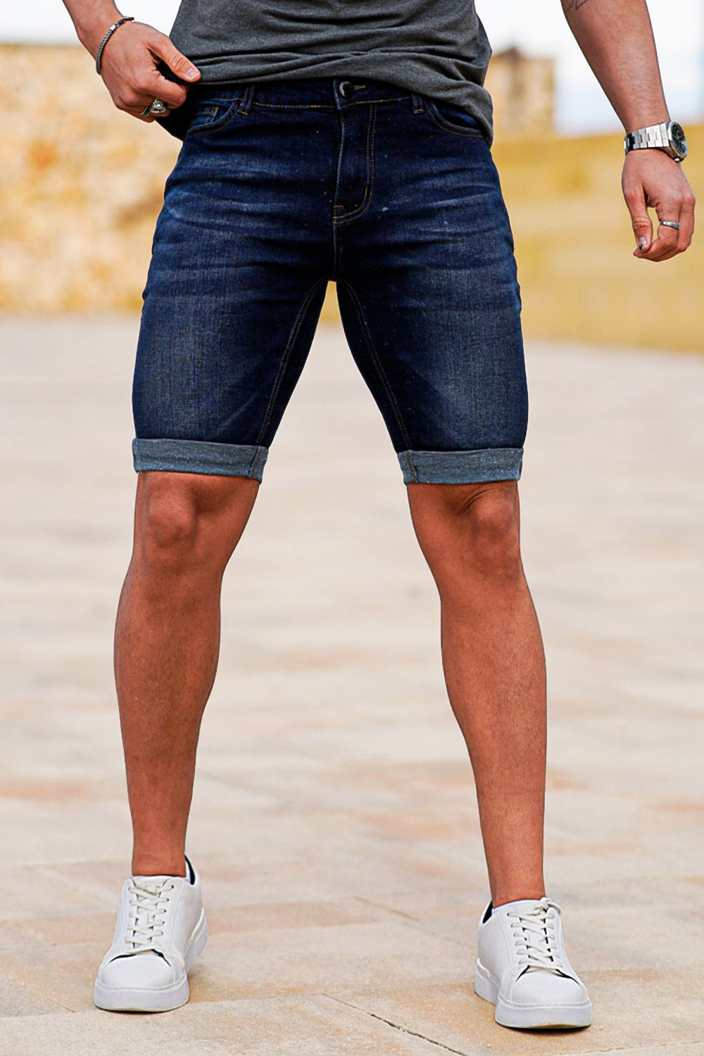 Deep Blue Denim Shorts