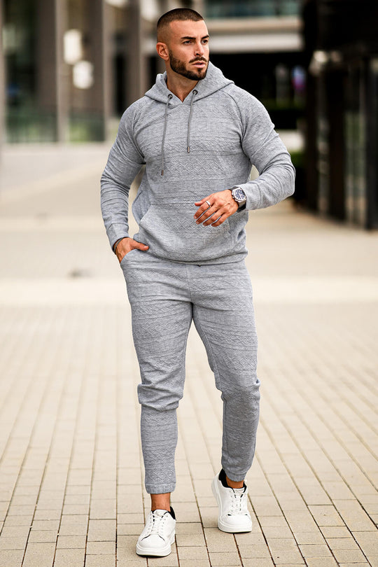 Men Hoodie Set - Grey