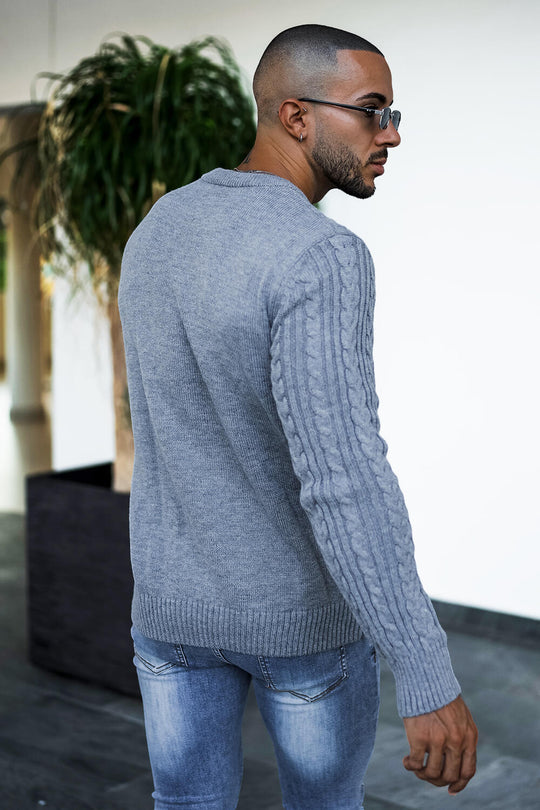 Gingtto Mens Casual Sweaters - Dark Grey