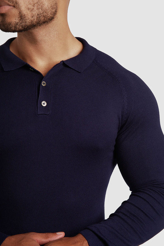 Men's Slim Fit Polo Shirt - Long Sleeve