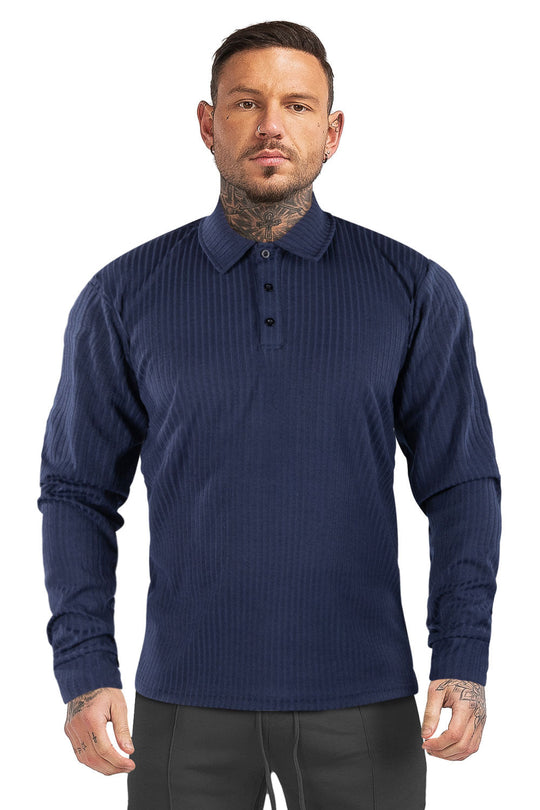 Men's Long Sleeve Polo Shirt - Slim Fit