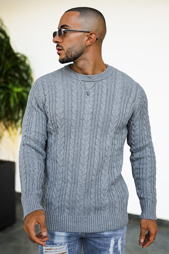 Gingtto Mens Casual Sweaters - Dark Grey