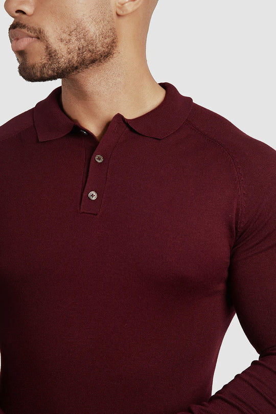 Men's Slim Fit Polo Shirt - Long Sleeve