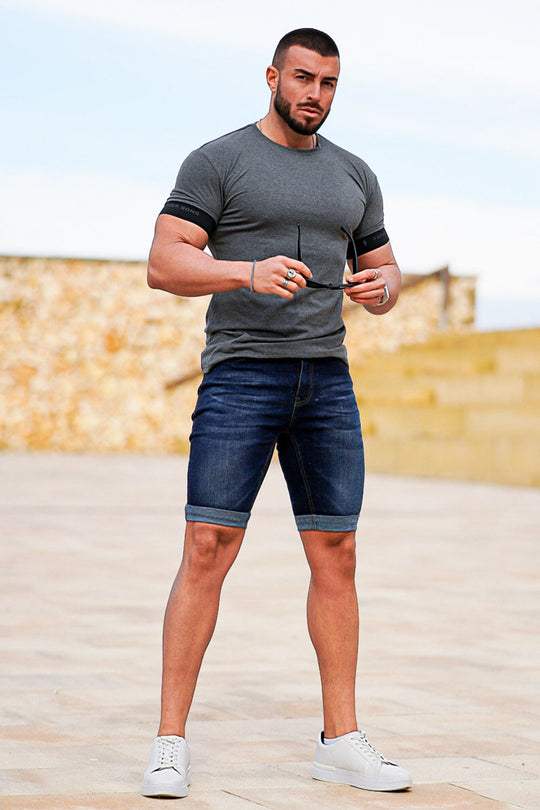 Deep Blue Denim Shorts