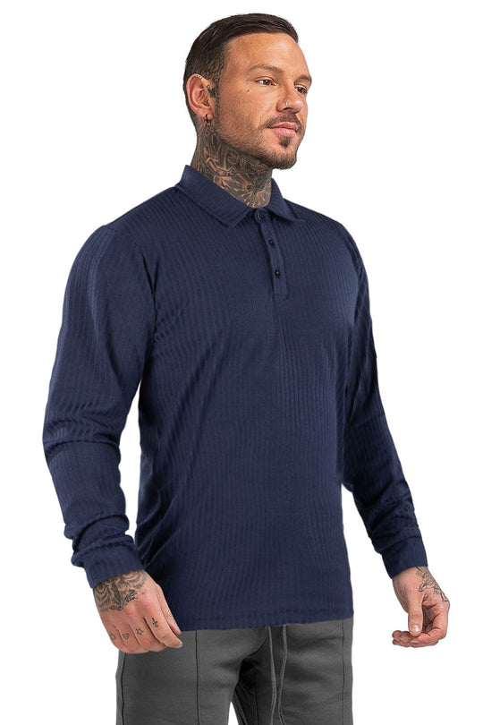 Men's Long Sleeve Polo Shirt - Slim Fit