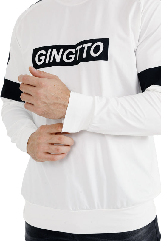 Gingtto Mens Long Sleeve Slim Fit Great Design Crewneck Pullover