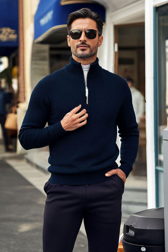 Men's Casual Sweater - Half Turtleneck