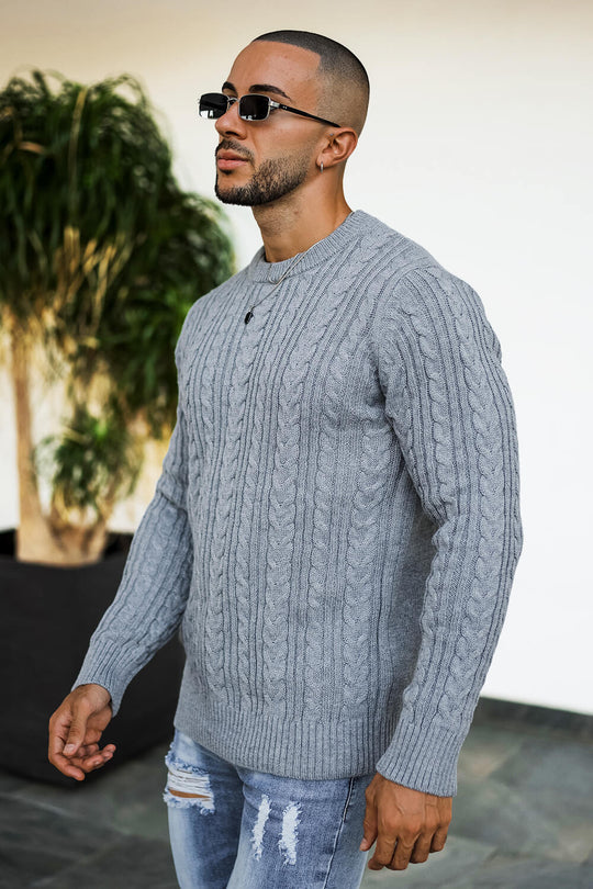 Gingtto Mens Casual Sweaters - Dark Grey