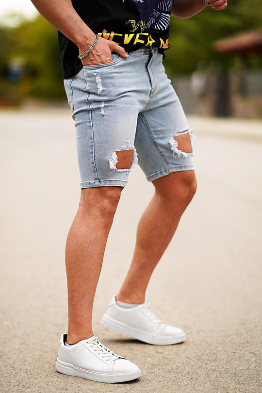 Urban Style Ripped Denim Shorts