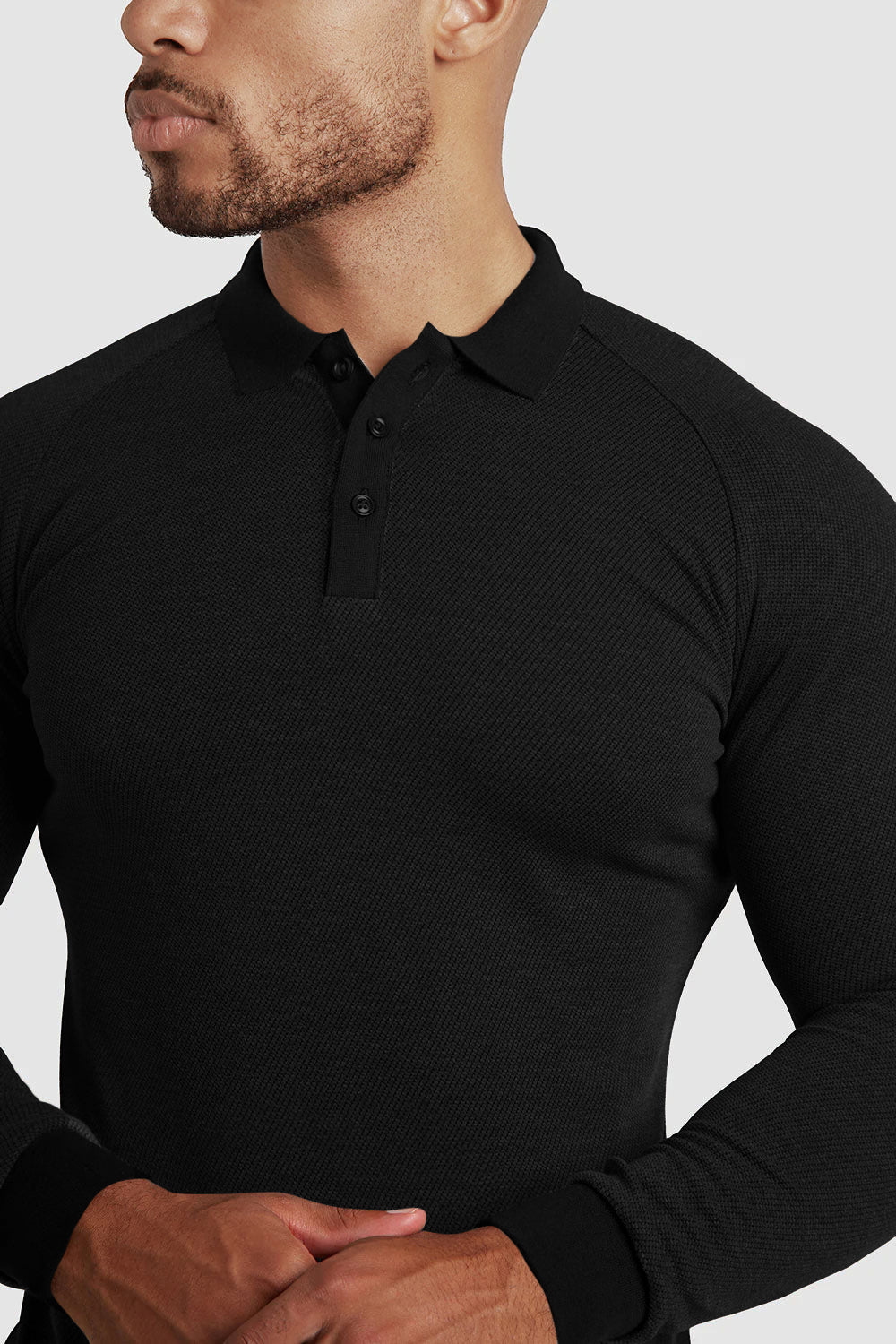 Men's Slim Fit Polo Shirt - Long Sleeve