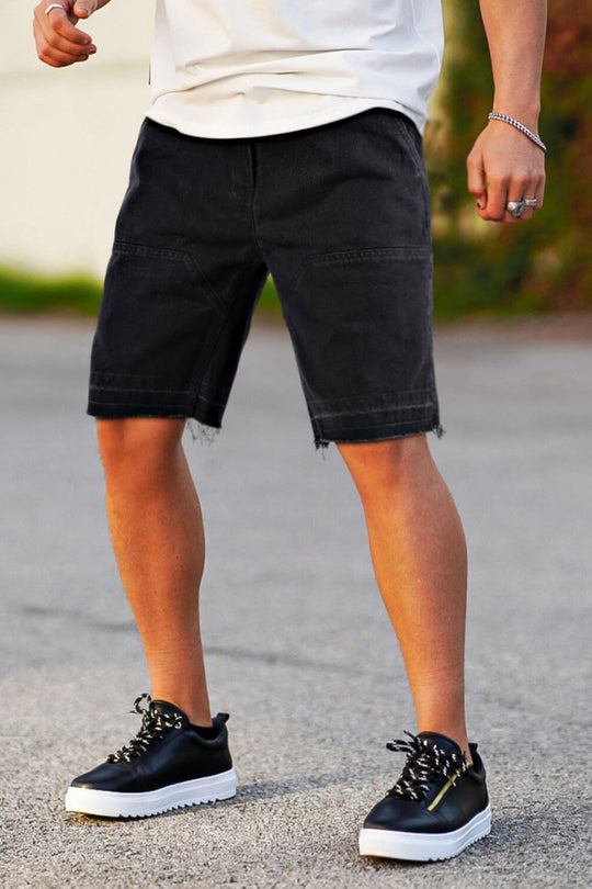 Essential Black Denim Shorts - Midnight Black