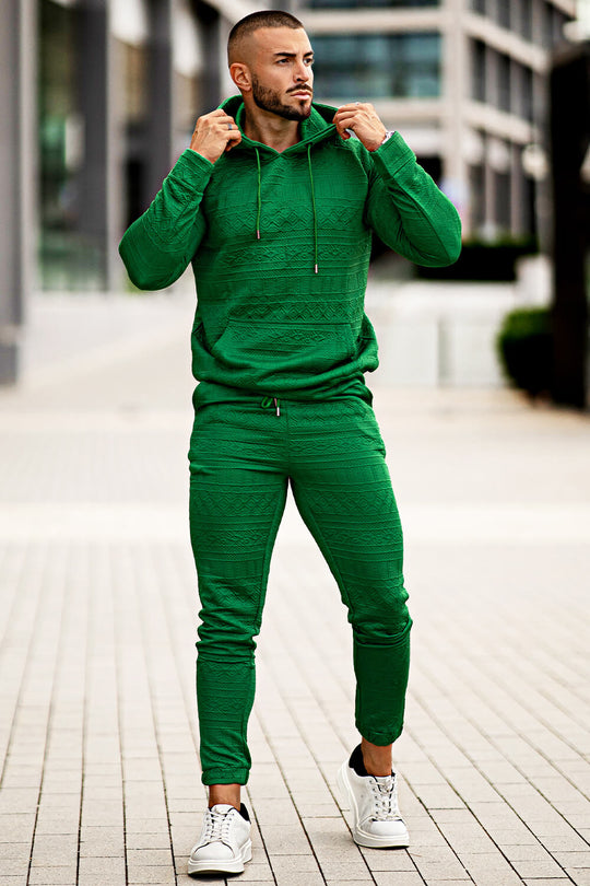 Men Hoodie Set - Green