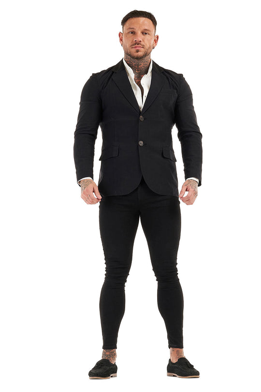 Classic Men's Fashion Black Suit Jacket: Timeless Elegance