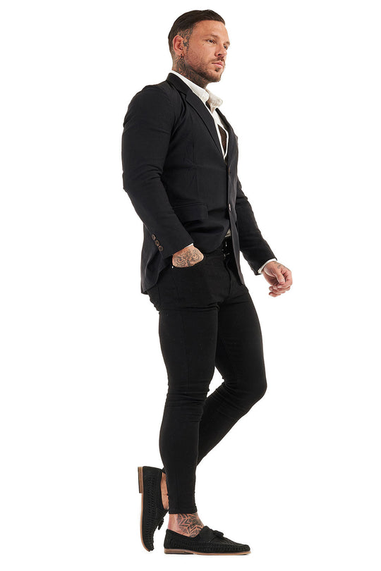 Classic Men's Fashion Black Suit Jacket: Timeless Elegance