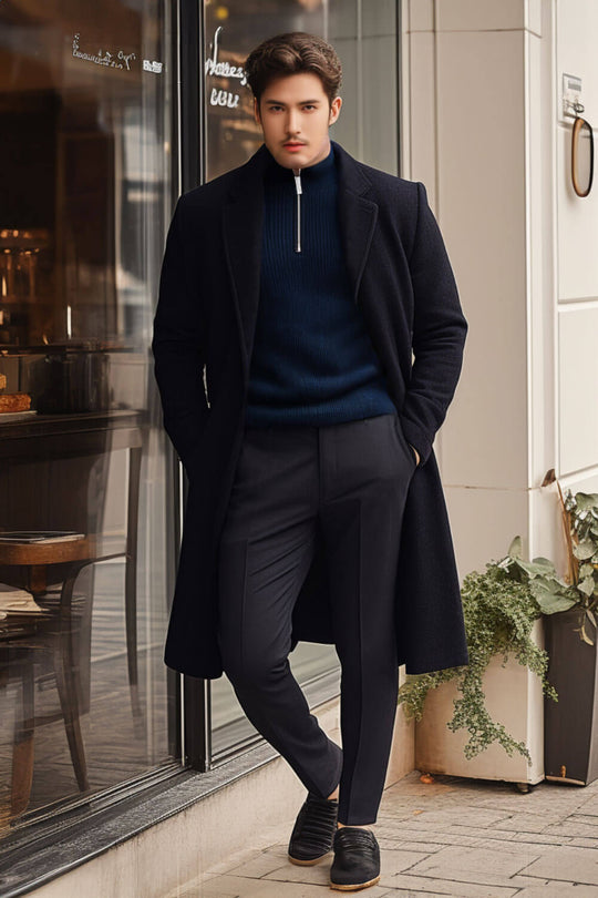 Men's Casual Sweater - Half Turtleneck