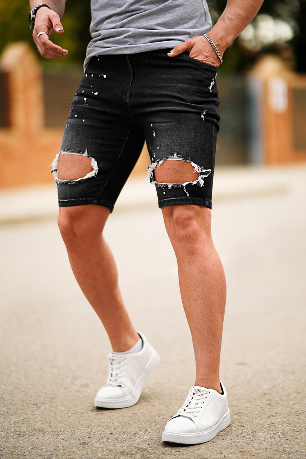 Ripped Denim Shorts - Urban Edge