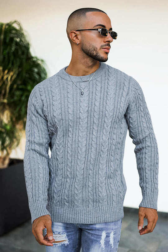 Gingtto Mens Casual Sweaters - Dark Grey