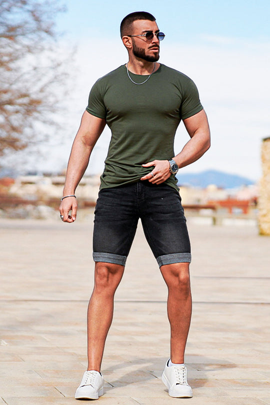 City Smart Denim Shorts - Black fade