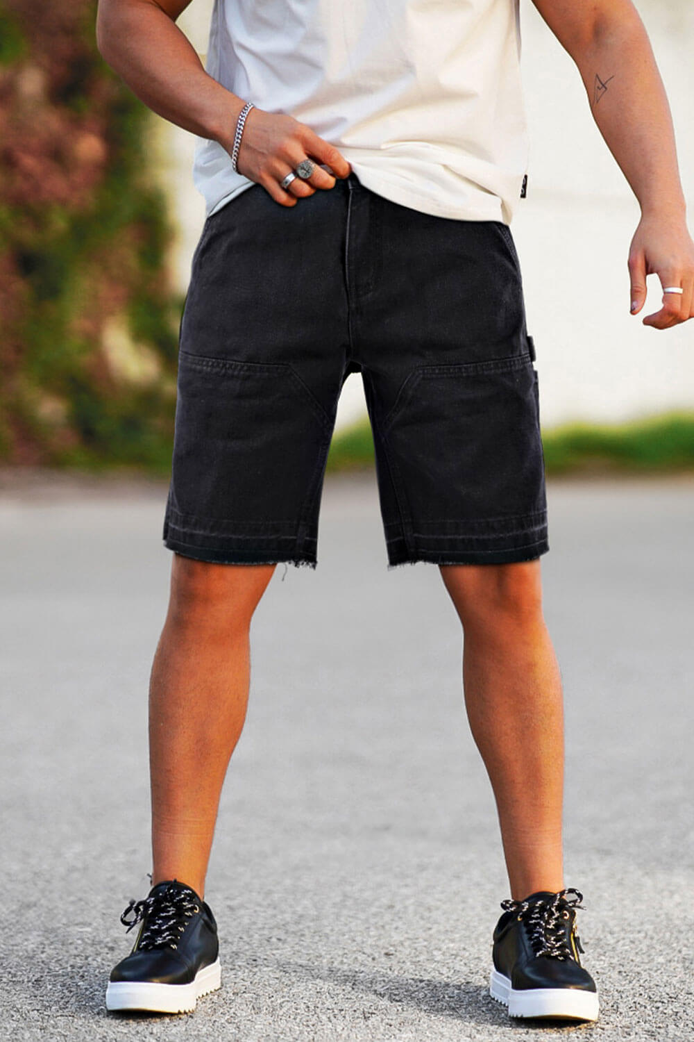 Essential Black Denim Shorts - Midnight Black