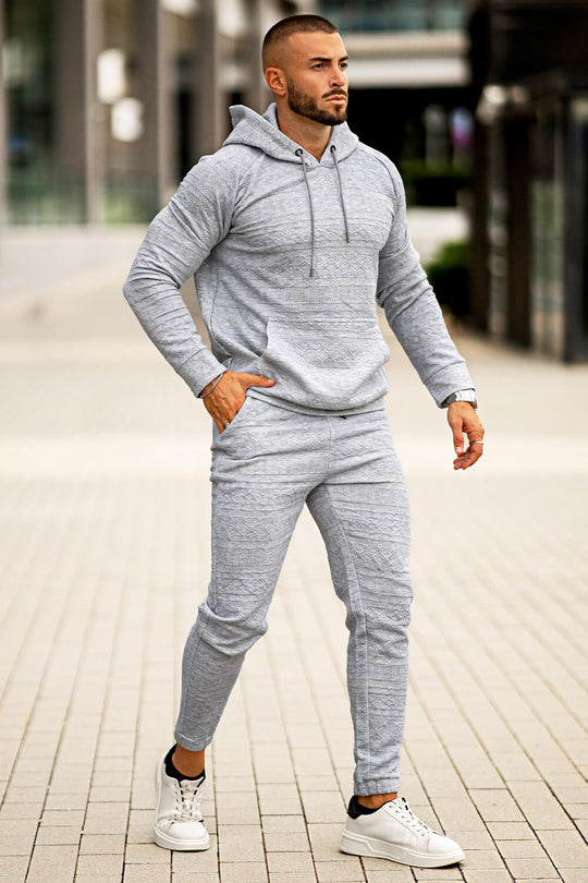 Men Hoodie Set - Grey