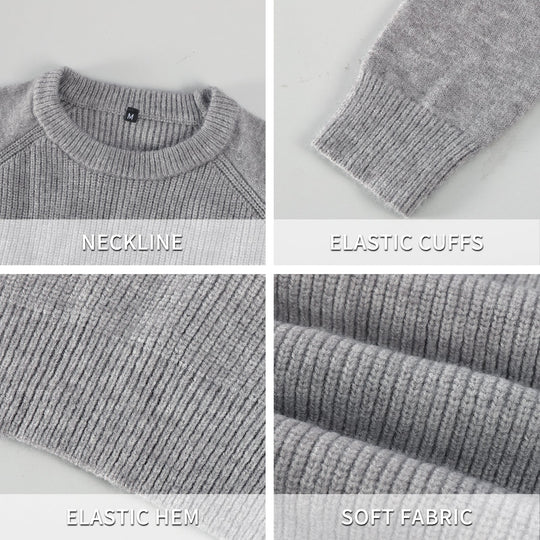 Men Round Neck Sweater - Grey