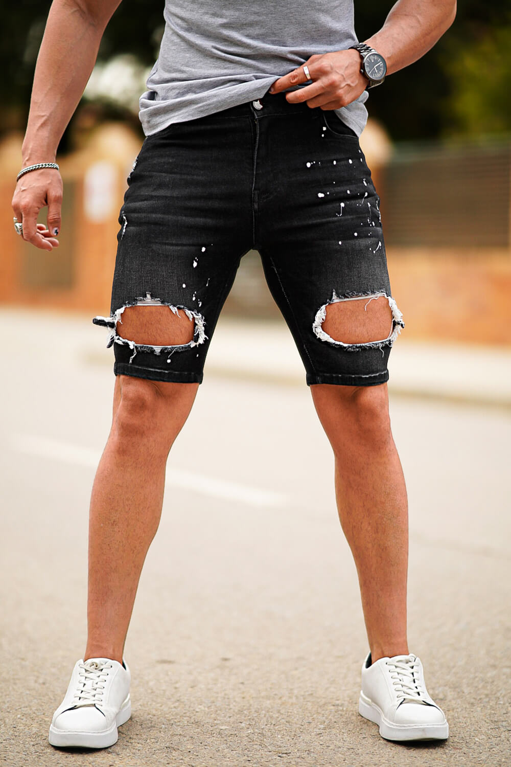 Ripped Denim Shorts - Urban Edge