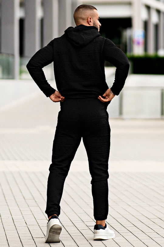 Men Hoodie Set - Black