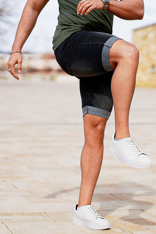 City Smart Denim Shorts - Black fade