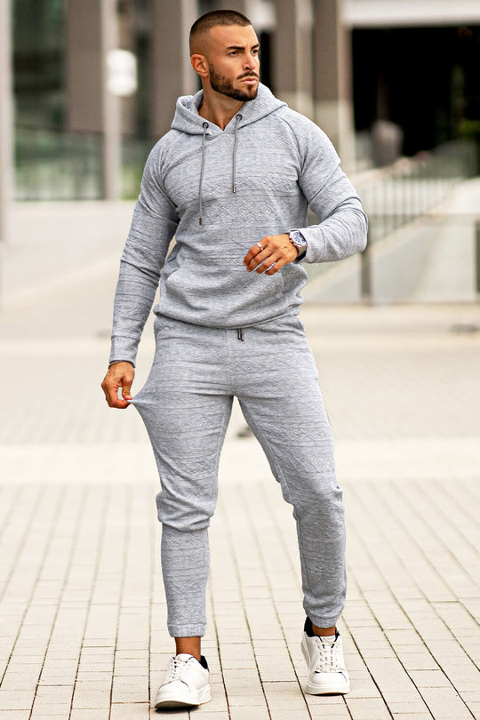 Men Hoodie Set - Grey