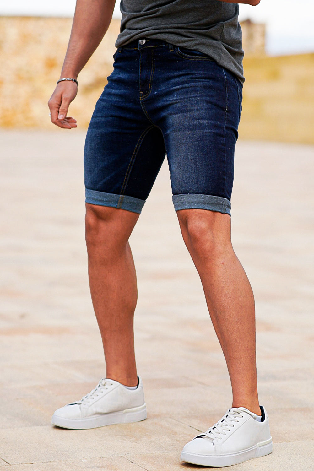 Deep Blue Denim Shorts