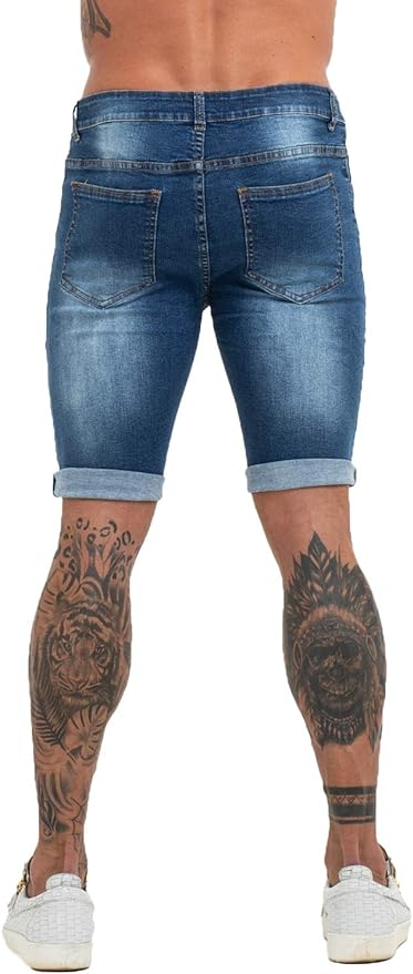 Dynamic Stretch Ripped Denim Shorts