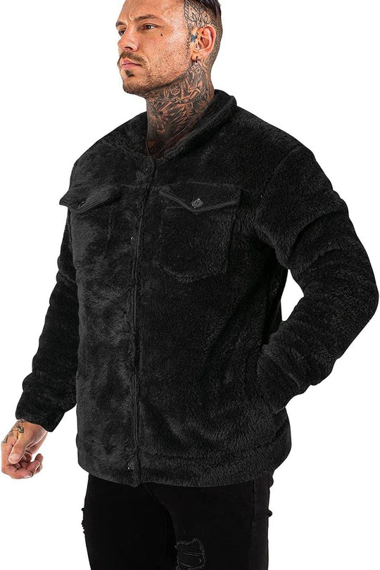 Highland Sherpa Refined Coat - Black