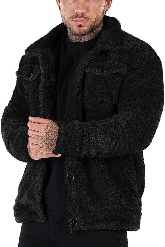 Highland Sherpa Refined Coat - Black