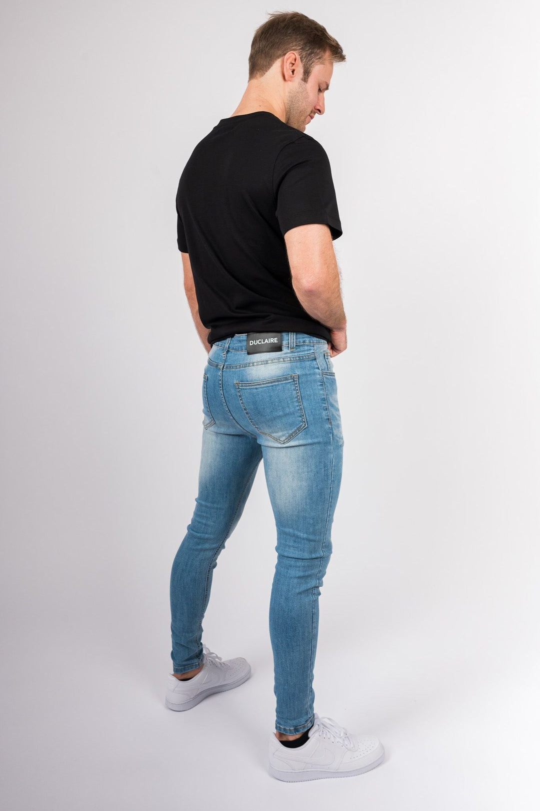 Azure Accent Skinny Jeans - Light blue