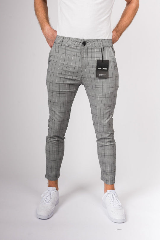 Luciano Chinos - Gray with square pattern