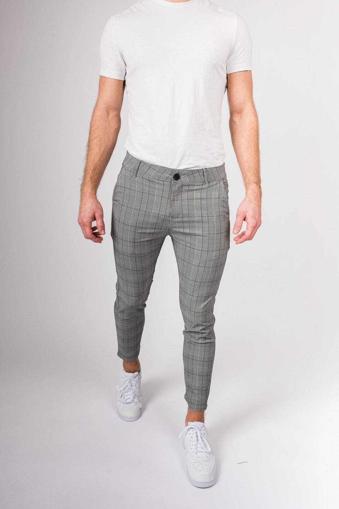 Luciano Chinos - Gray with square pattern