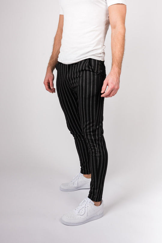 Metro Streamline Chinos - Black with lines