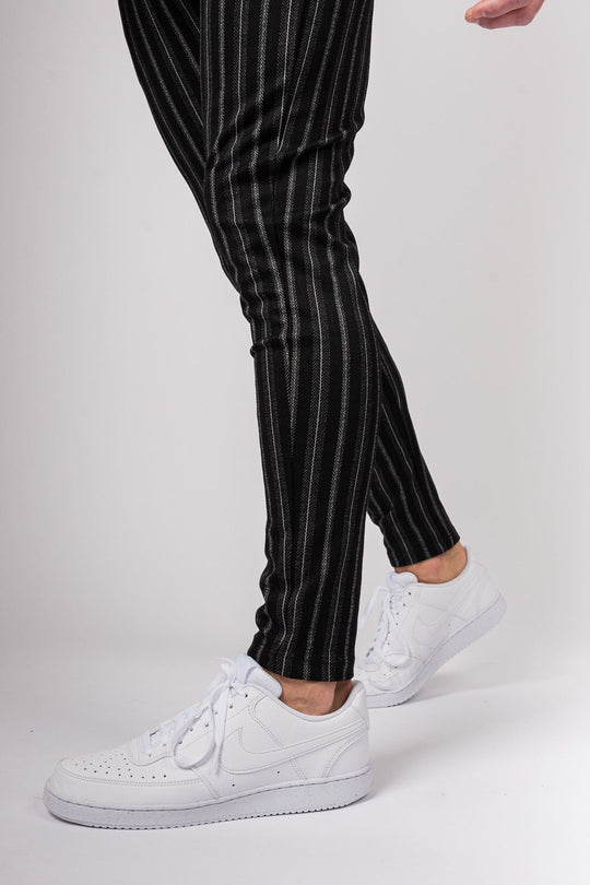 Metro Streamline Chinos - Black with lines