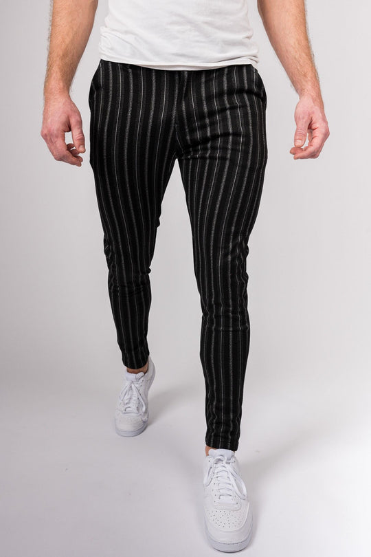 Metro Streamline Chinos - Black with lines