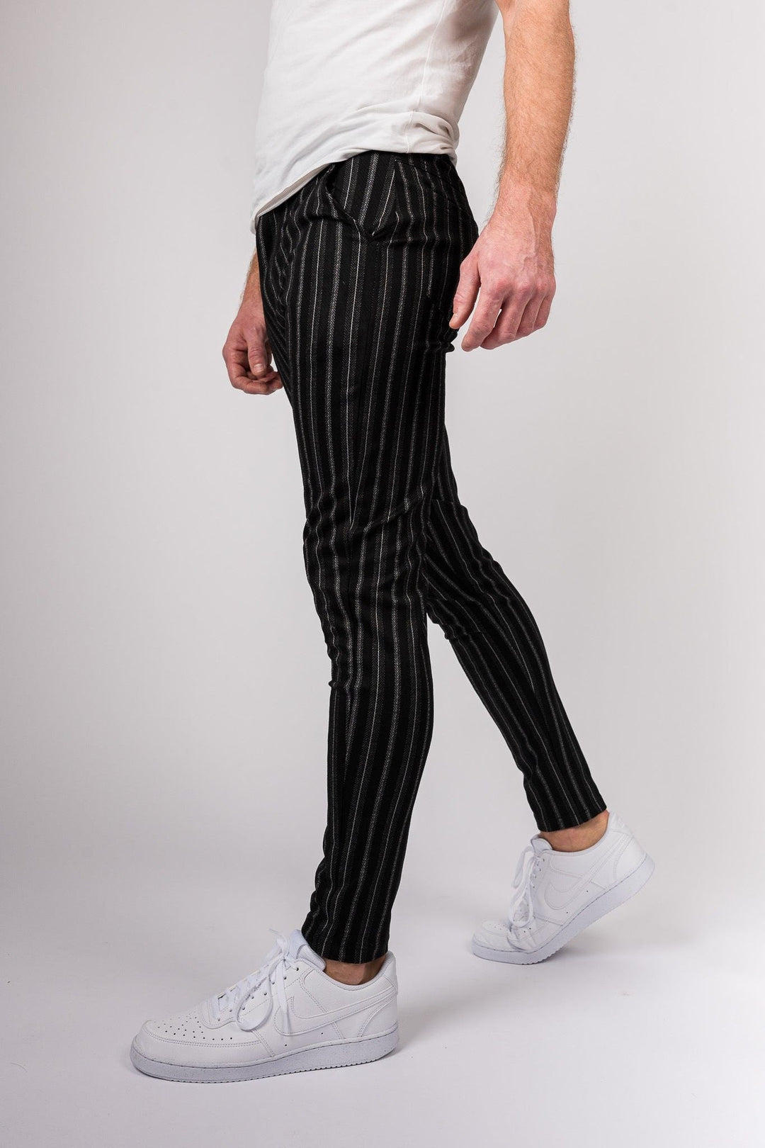 Metro Streamline Chinos - Black with lines