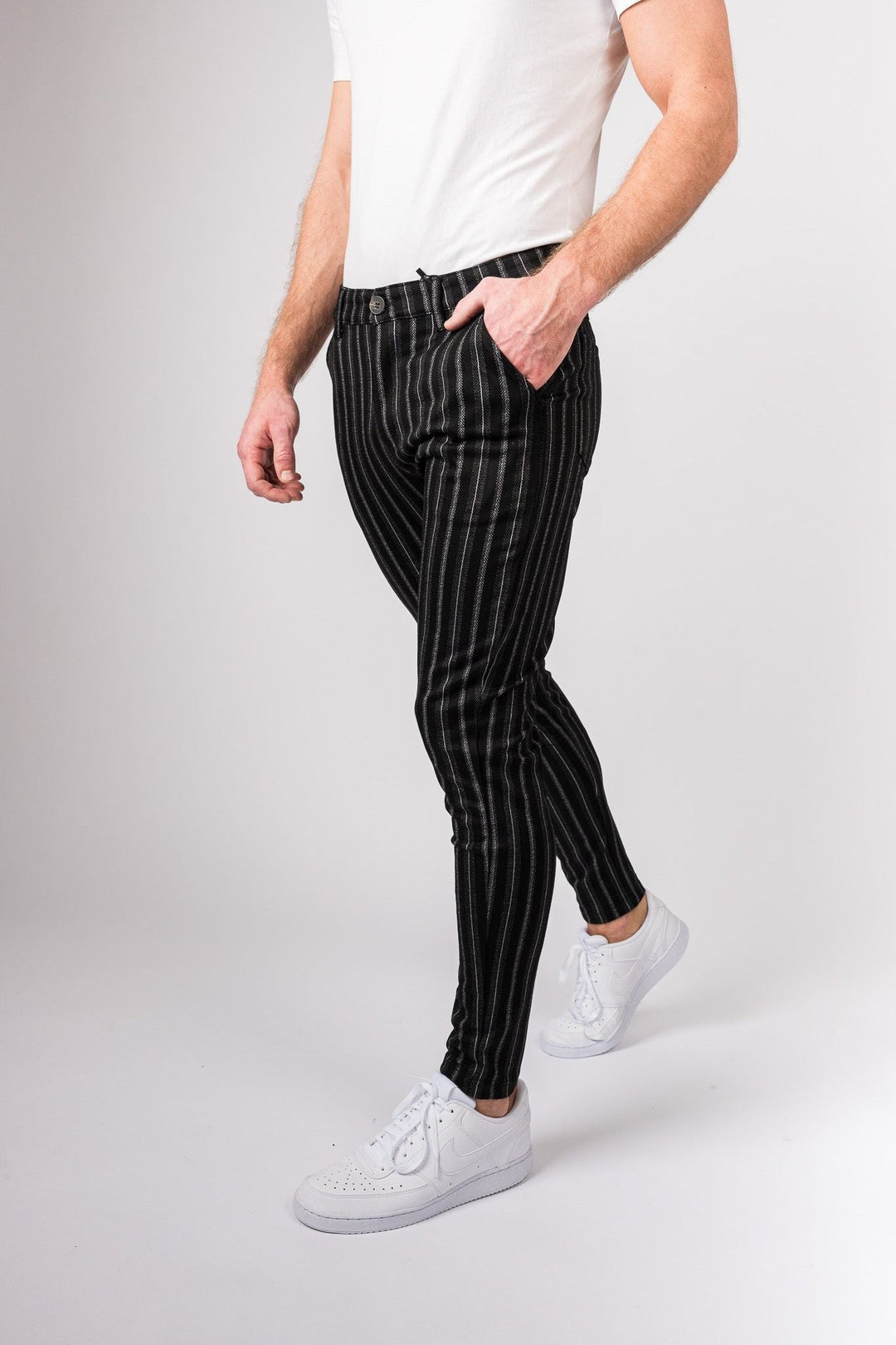 Metro Streamline Chinos - Black with lines