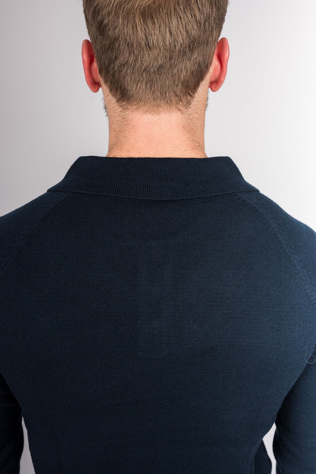 Classic Long Sleeve Polo Shirt - Navy blue