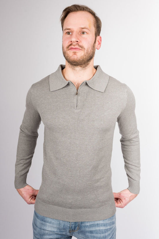 Crestline Modern Zip Sweater - Gray