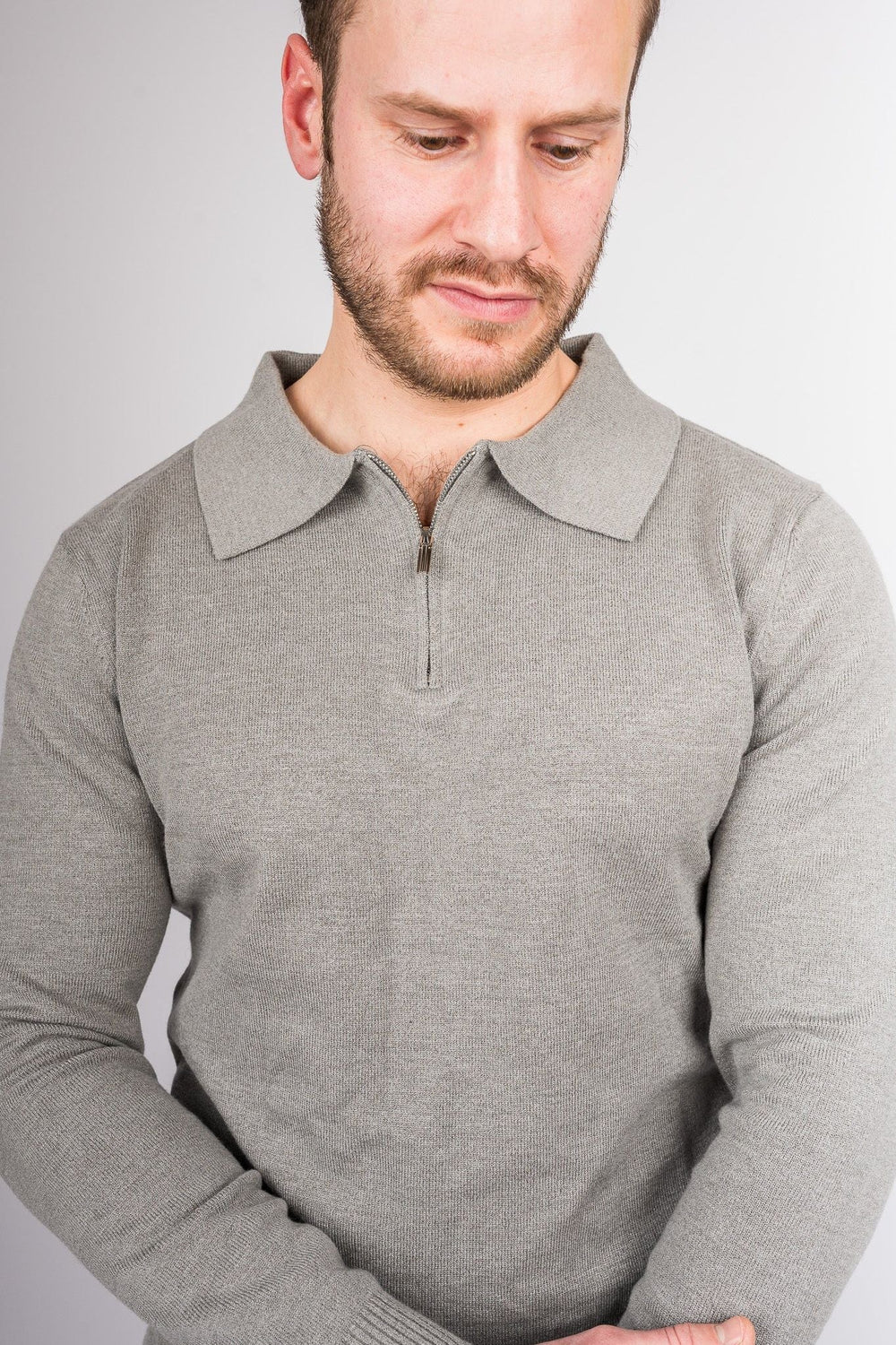 Crestline Modern Zip Sweater - Gray