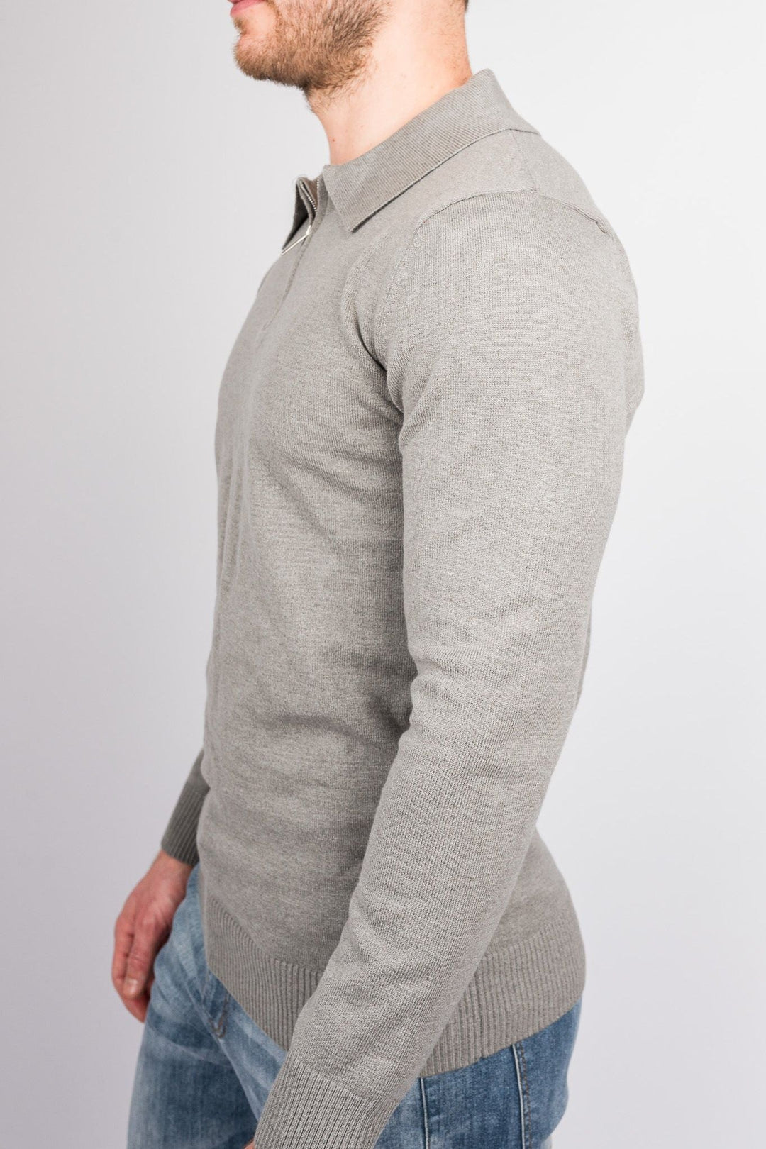 Crestline Modern Zip Sweater - Gray