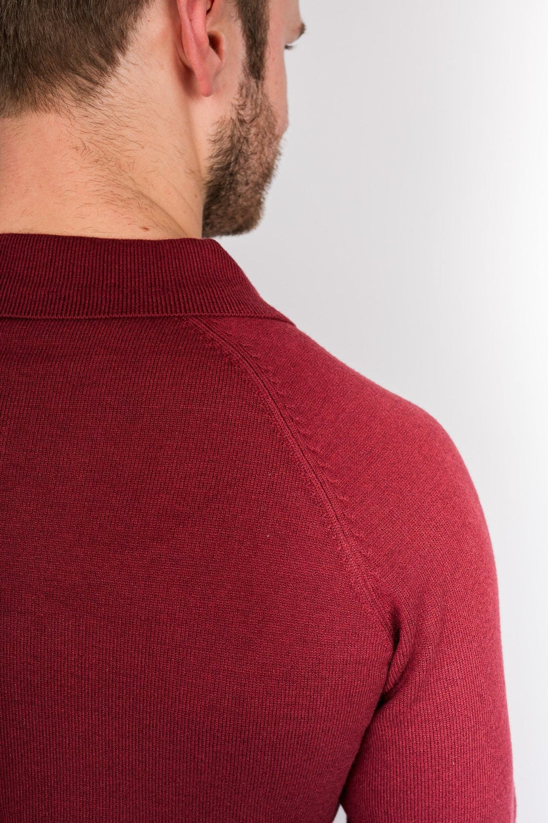 Classic Long Sleeve Polo Shirt - Wine red